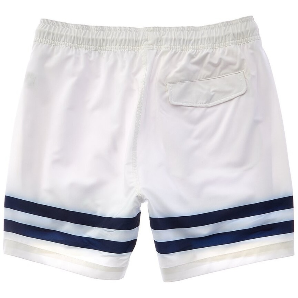 Onia Tonal-Stripe Stretch Swim Shorts in White - Picture 3 of 3